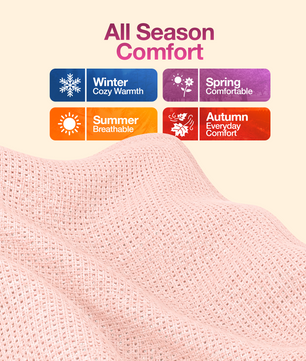 Pink Cellular Blanket 60x90cm | Soft Baby Cotton Blanket