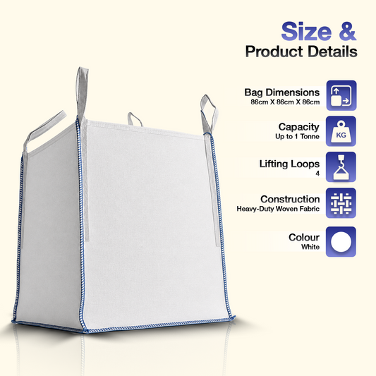 1 Tonne Bulk Bag – 1000kg Heavy Duty Builders Bag