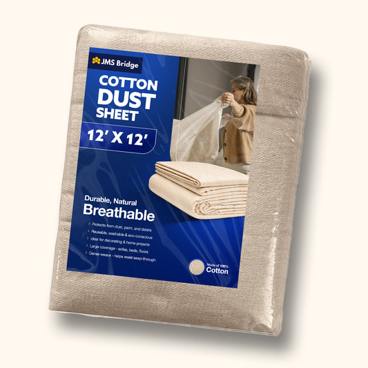 Cotton Dust Sheets: 12' x 12'