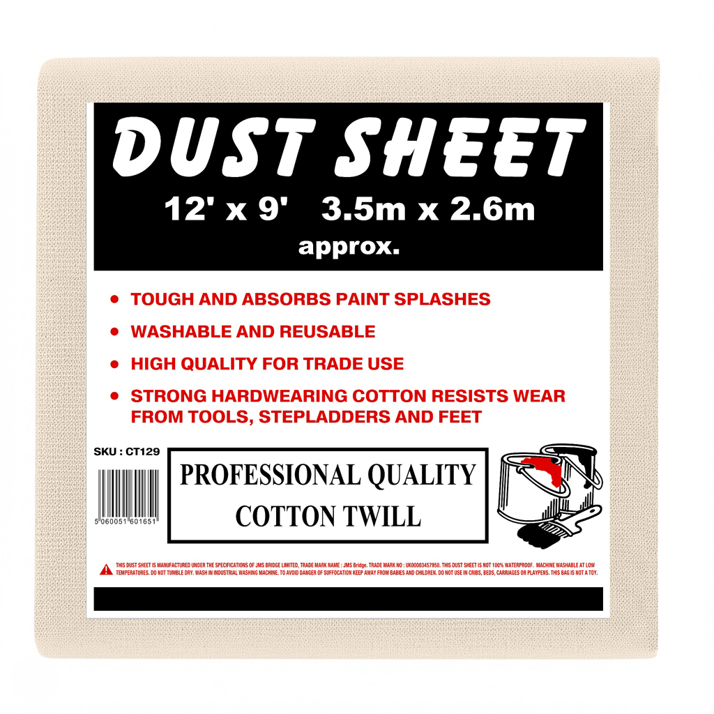 Cotton Dust Sheets: 12' x 9' - JMS Bridge