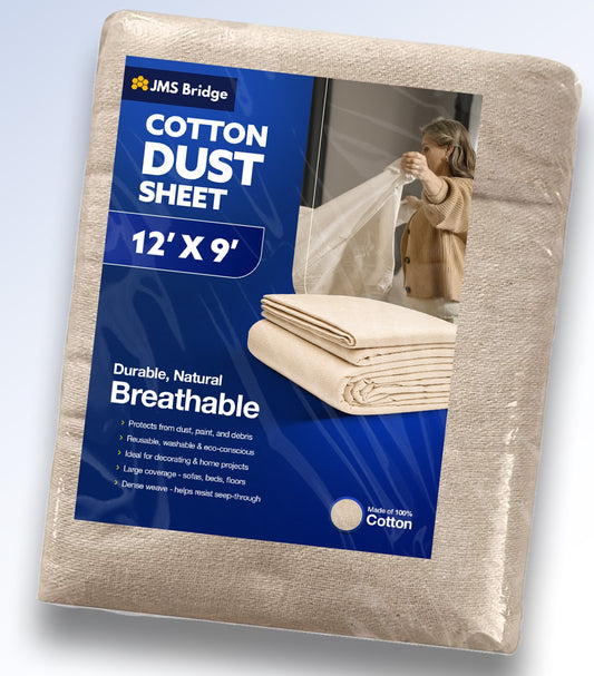 Cotton Dust Sheets: 12' x 9'