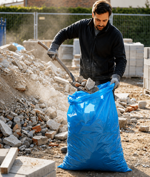 Heavy Duty Plastic Rubble Sacks - Blue