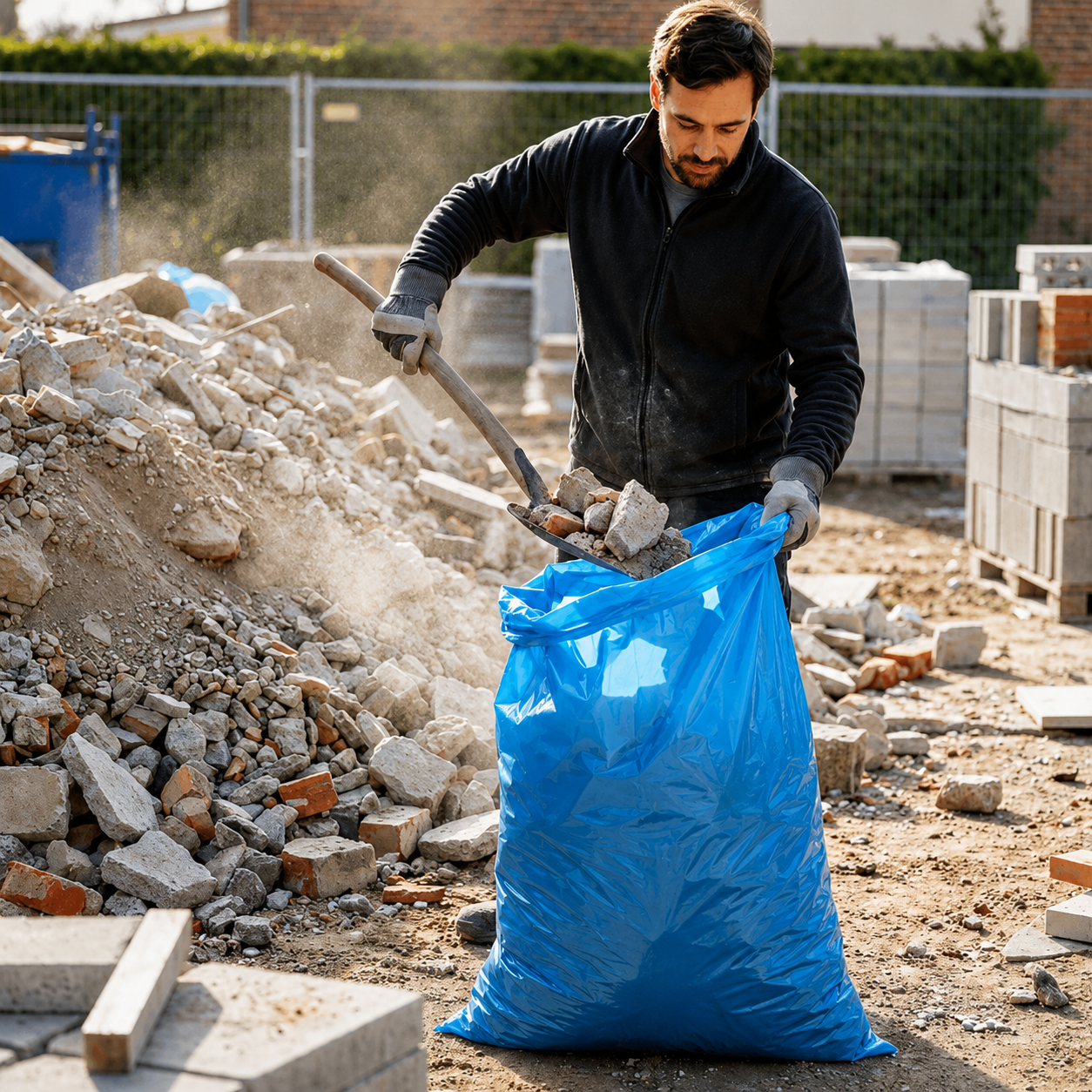 Heavy Duty Plastic Rubble Sacks - Blue
