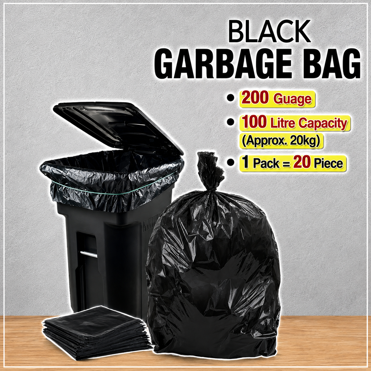 Heavy Duty Garbage Bin Bags