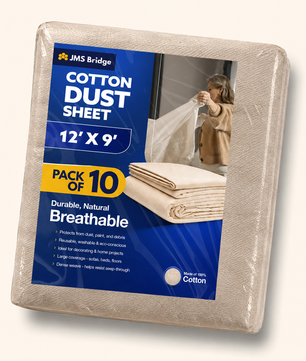 Cotton Dust Sheets: 12' x 9'