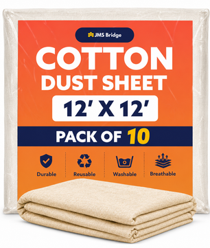 Cotton Dust Sheets: 12' x 12'