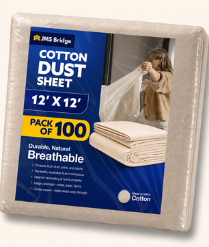 Cotton Dust Sheets: 12' x 12'