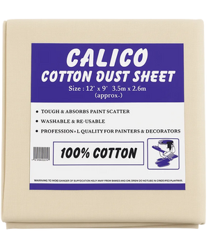 Calico Cotton Dust Sheets: 12' x 9'