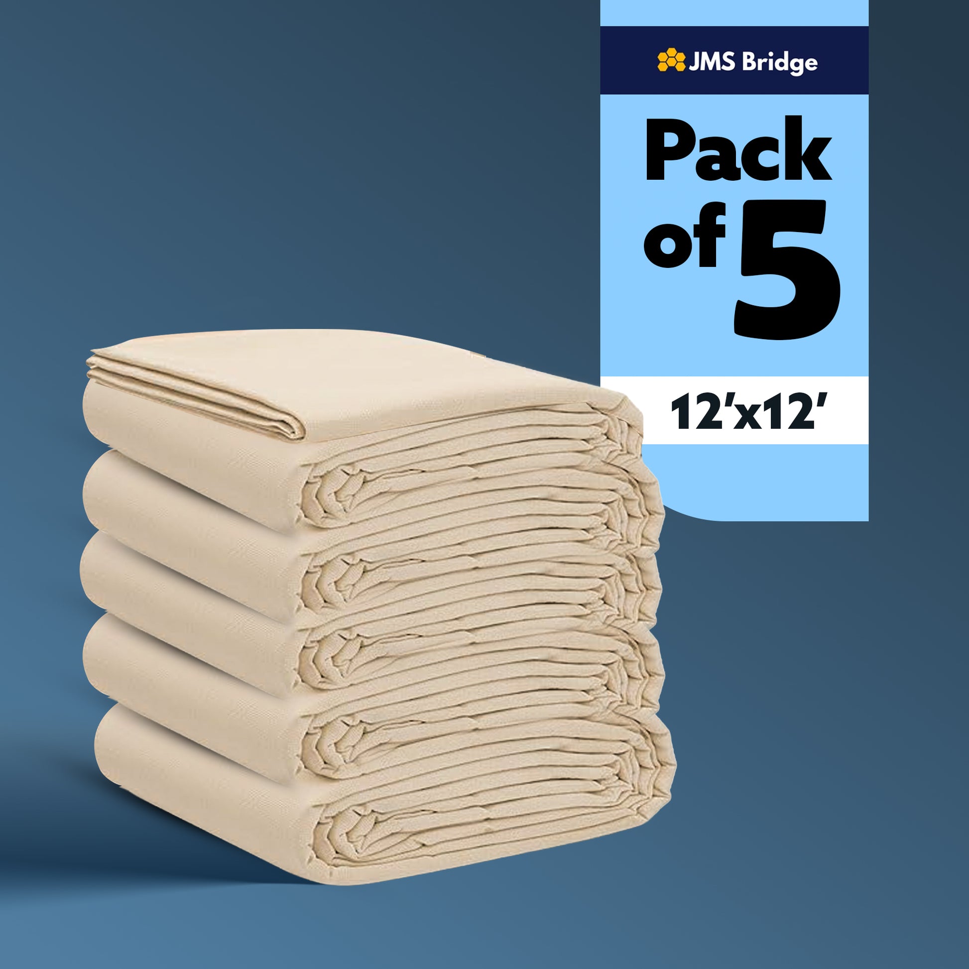 Cotton Dust Sheets: 12' x 12'