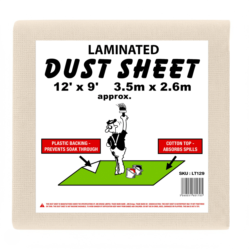 Laminated Cotton Dust Sheets: 12' x 9' - JMS Bridge