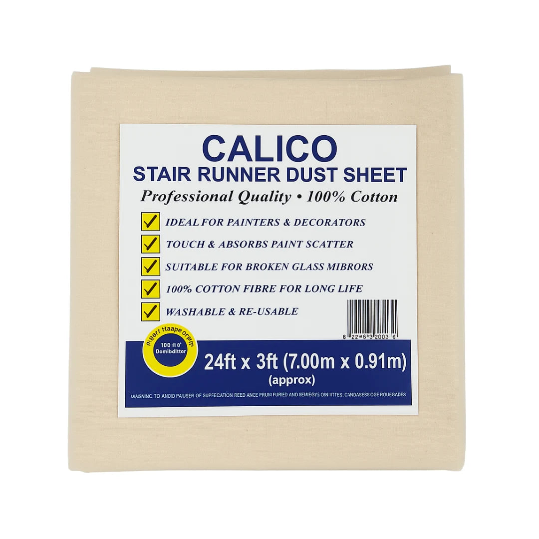 Calico Dust Sheets for Stairs - Pack of 5