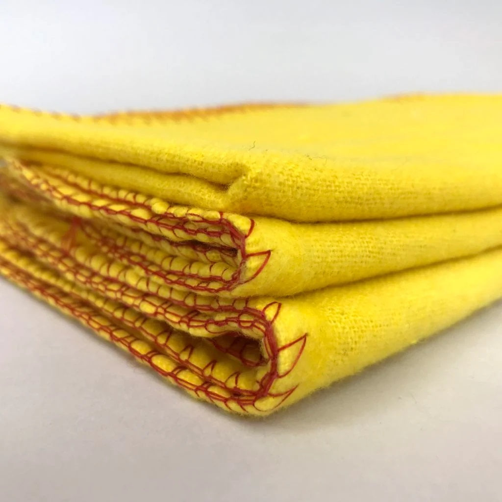 100% Cotton Yellow Dusters | Super Absorbent Lint-Free Reusable Cleaning Cloths 28x31cm I 8 Piece