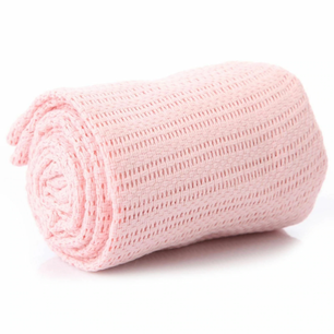 Baby Cellular Blanket - 60cm x 90cm, Pink - JMS Bridge