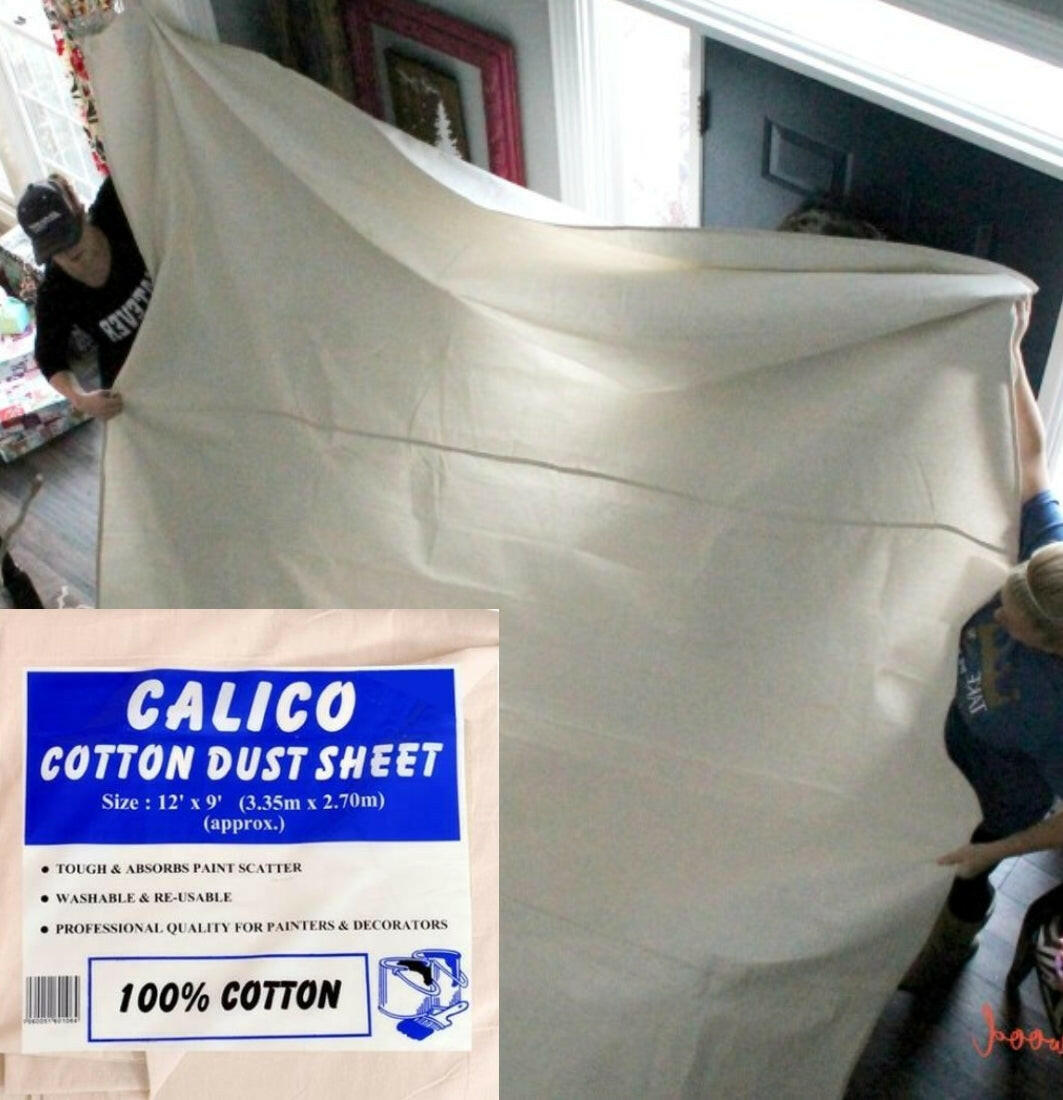 CALICO COTTON DUST SHEETS - 12FT x 9FT