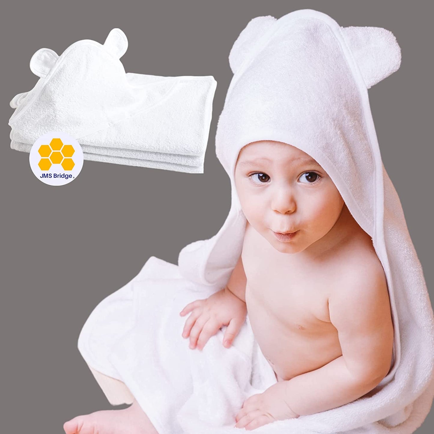 Baby Bath Towel Hooded with Ears - Super Soft 100% Cotton