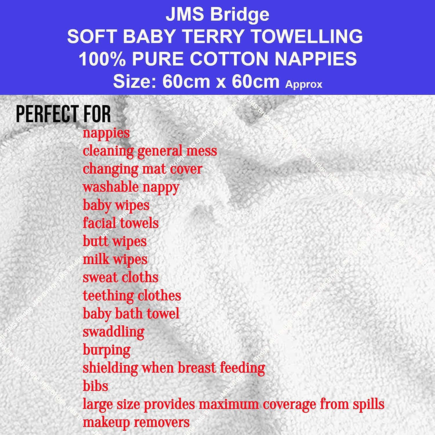 Terry Nappies: 24" x 24" - JMS Bridge