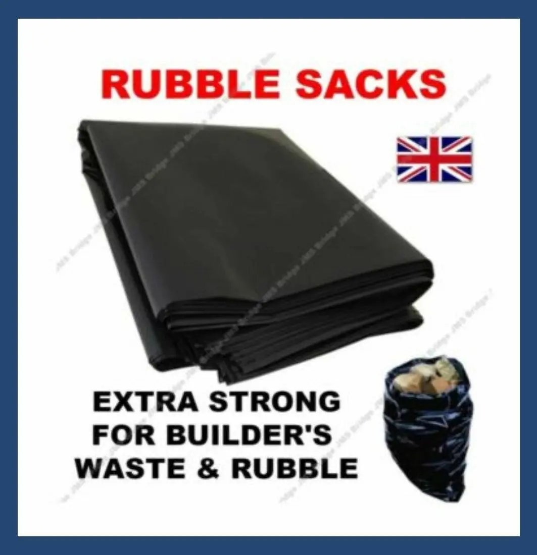 Heavy Duty Rubble Sacks Black 30kg Strong Plastic Bags – JMS Bridge
