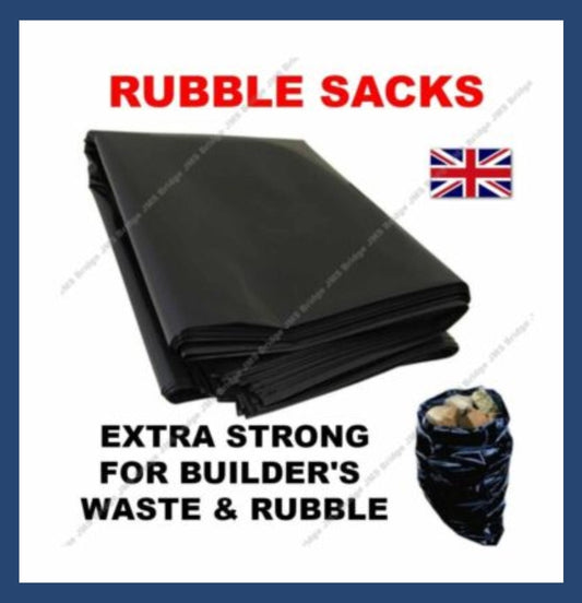 Heavy Duty Plastic Rubble Sacks - Black