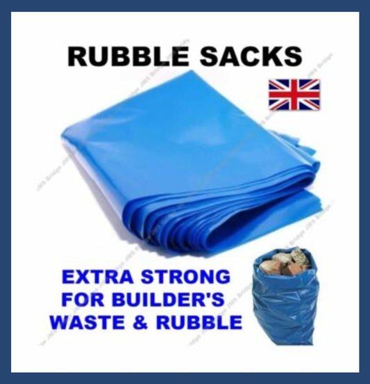 Heavy Duty Plastic Rubble Sacks - Blue