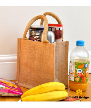 jute shopping bags Cotton Corded Handles Small Size – JMS Bridge