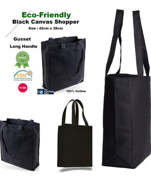 Canvas Tote Bags - Black - JMS Bridge