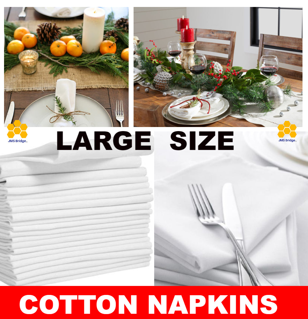 Cotton Napkins - White - JMS Bridge