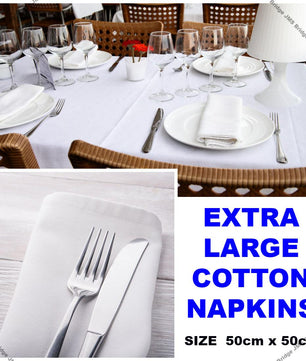 Cotton Napkins - White - JMS Bridge