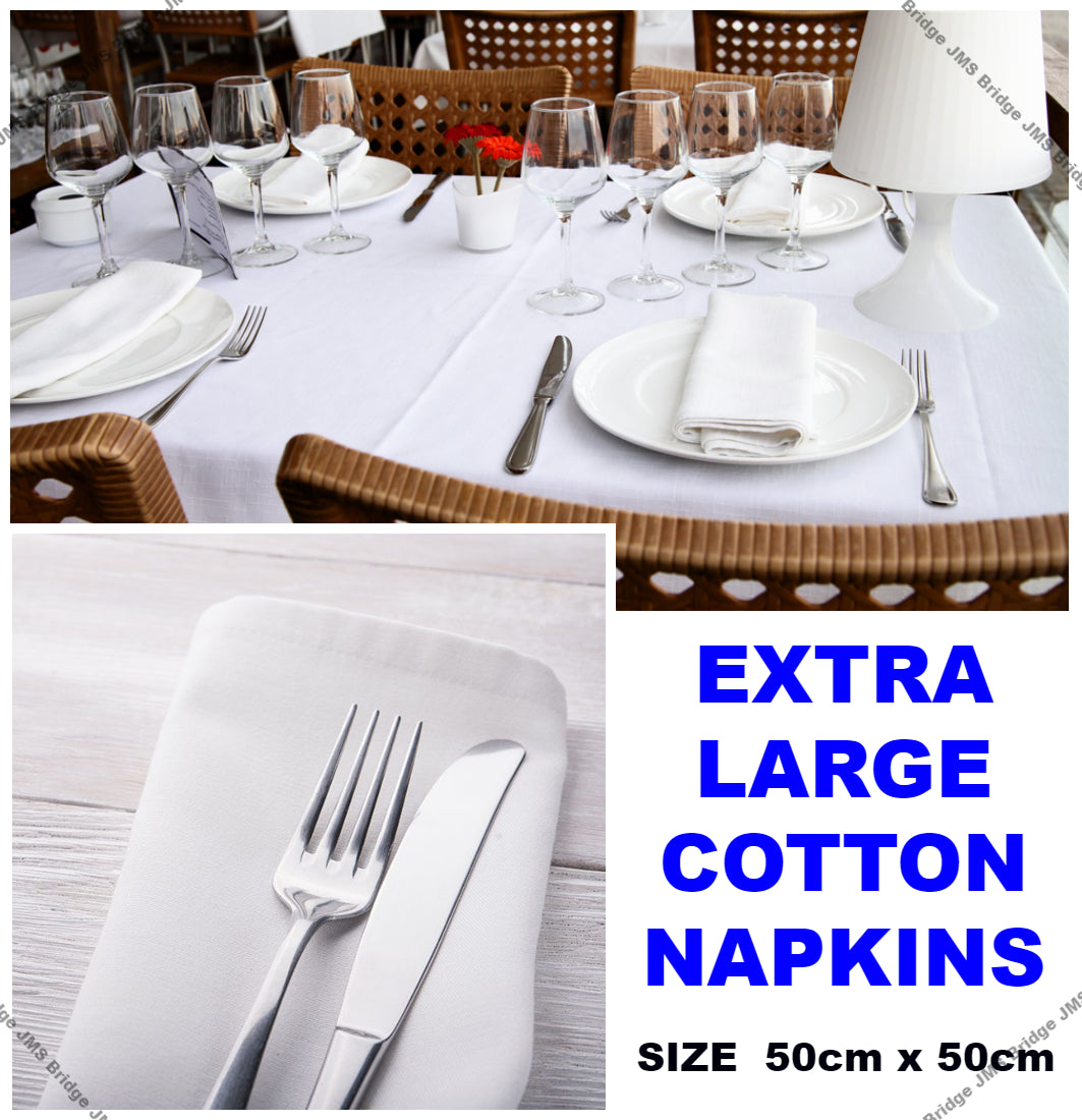 Cotton Napkins - White - JMS Bridge