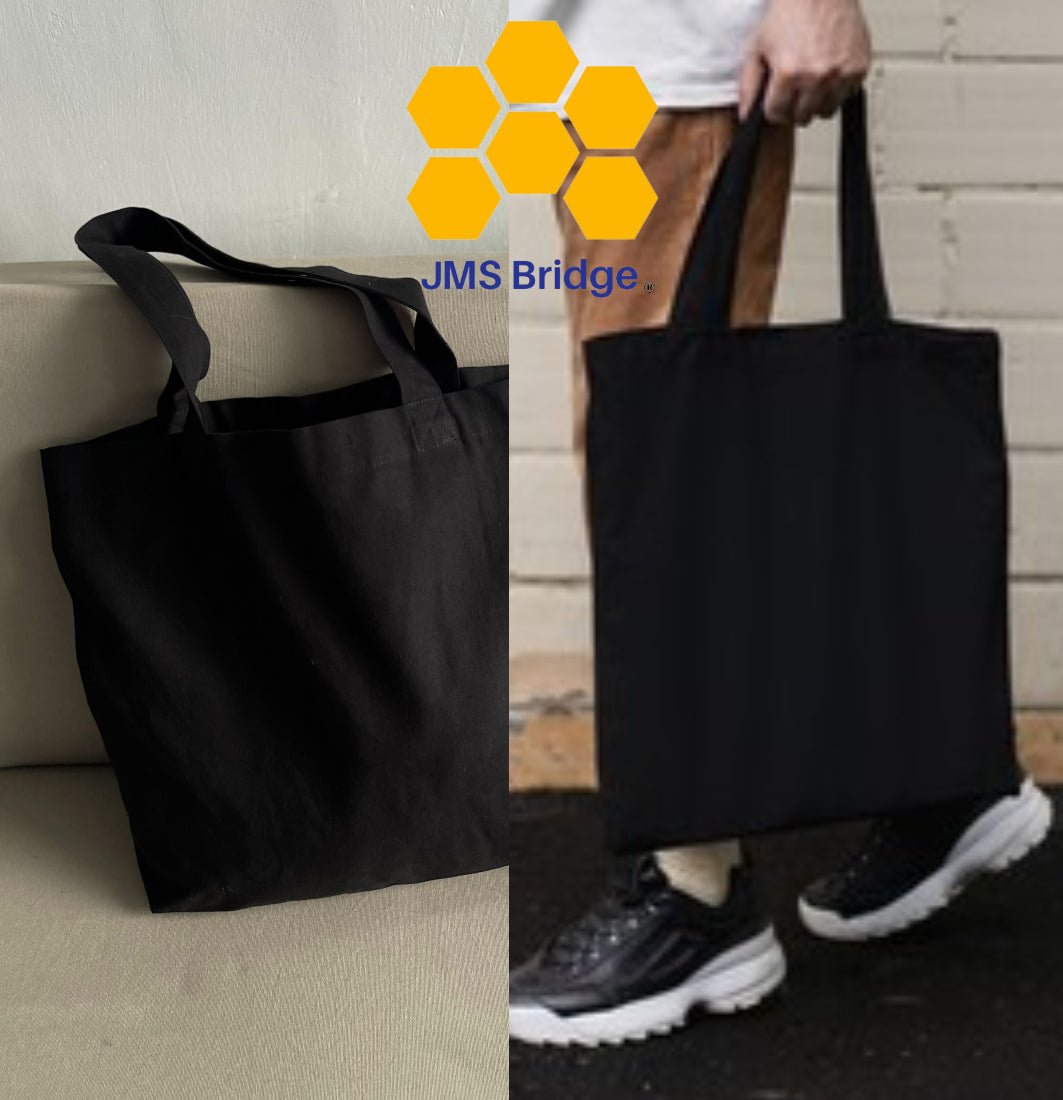 Black canvas tote bag best sale