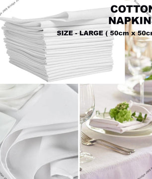 Cotton Napkins - White - JMS Bridge