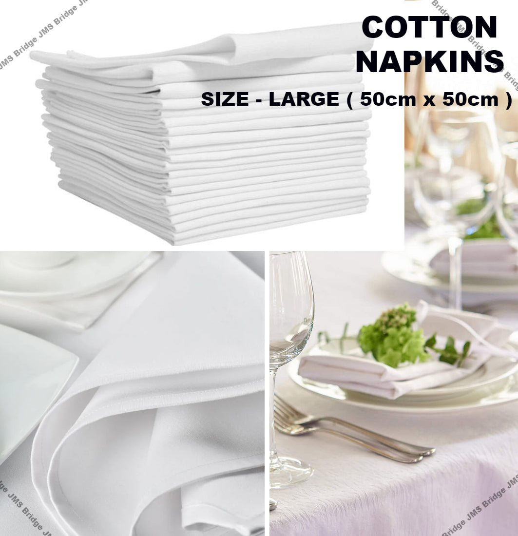 Cotton Napkins - White - JMS Bridge